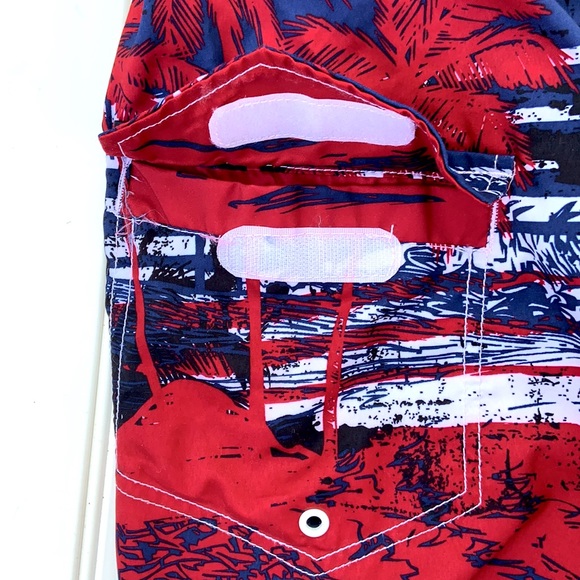 Joe Boxer Hawaiian Print Swim Trunks Bathing Suit Sz 10… - Picture 4 of 11